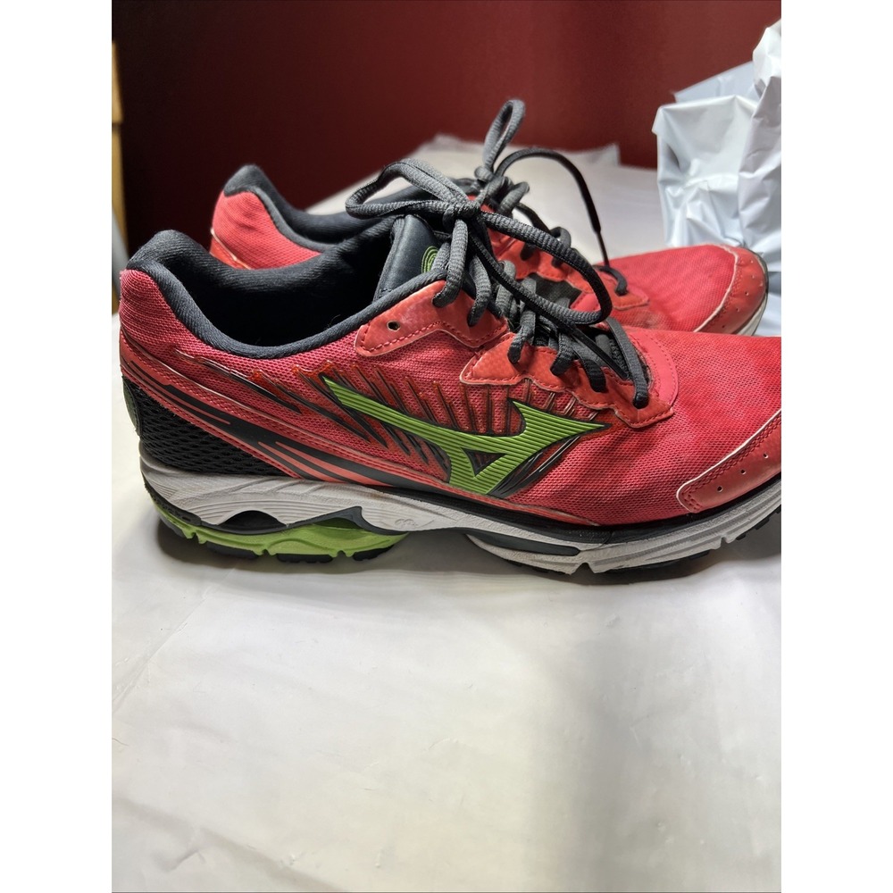 Mizuno Womens Wave Rider 16 Athletic Shoe Size 10 Red Black 8KN-30340 - Picture 3 of 8